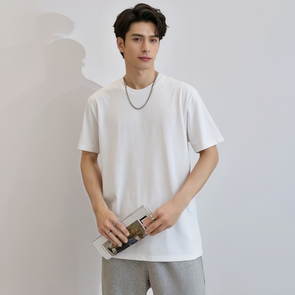 เสื้อยืดคอกลมสีพื้น คุณภาพดี​ ไม่ย้วย ไม่หด ไม่ต้องรีด ผ้านุ่มใส่สบาย ใส่ได้ทั้งชายและหญิง เสื้อยืดแขนสั้นผู้ชาย