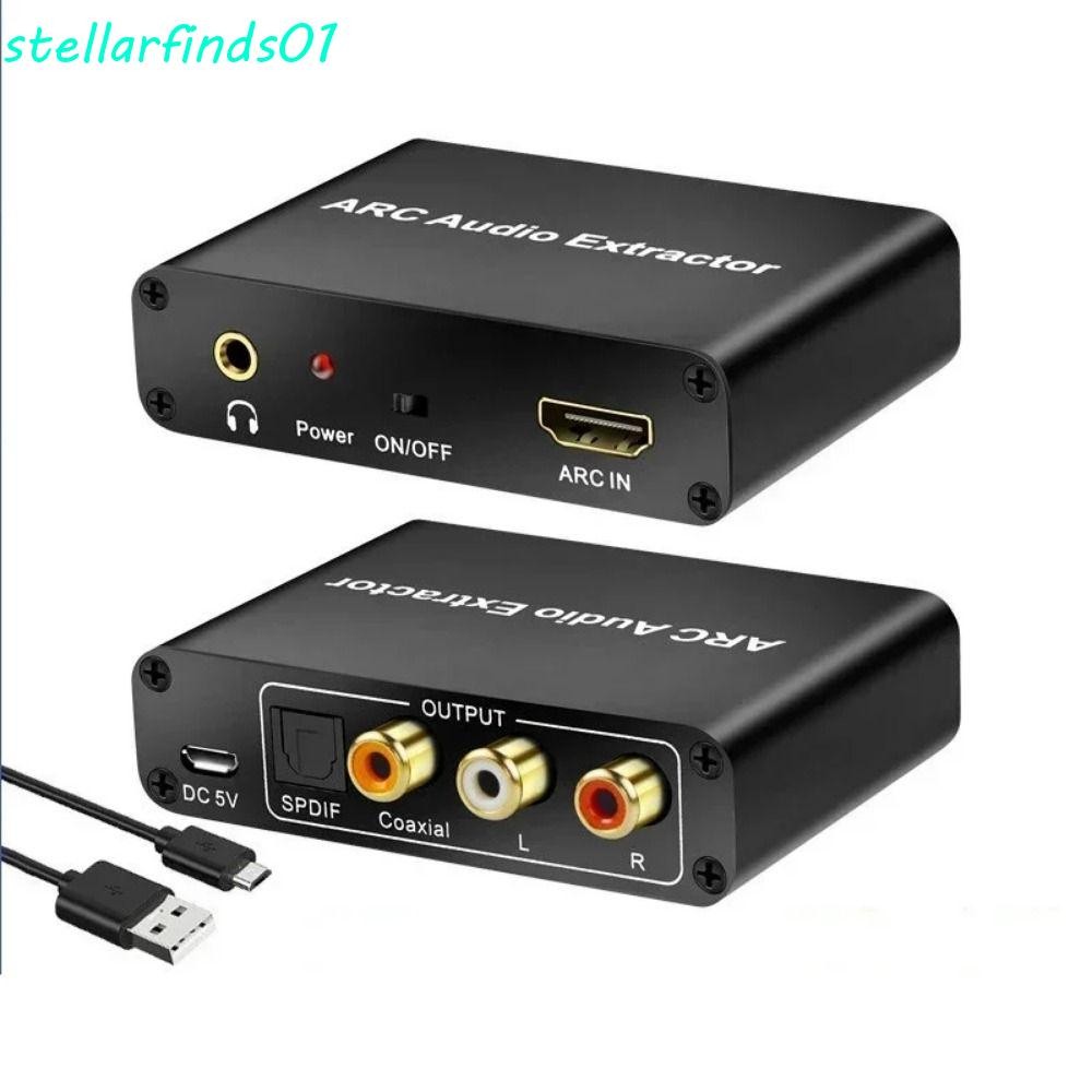 Stellarfends ARC Audio Adapter, 192KHz แจ็ค 3.5 มม.เอาต์พุต ARC Audio Adapter Extractor, DAC SPDIF Coaxial RCA L/R Coaxial SPDIF Jack Splitter Digital To Analog Audio Converter