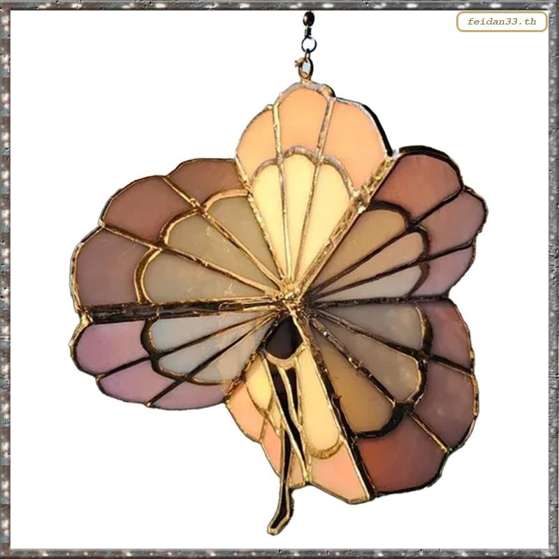 [LHY] Dancing Lady Stained Glass Spinner Outdoor Hanging Decor ตกแต่งสวนตกแต่ง Wind Spinner Ouddoor Butterfly