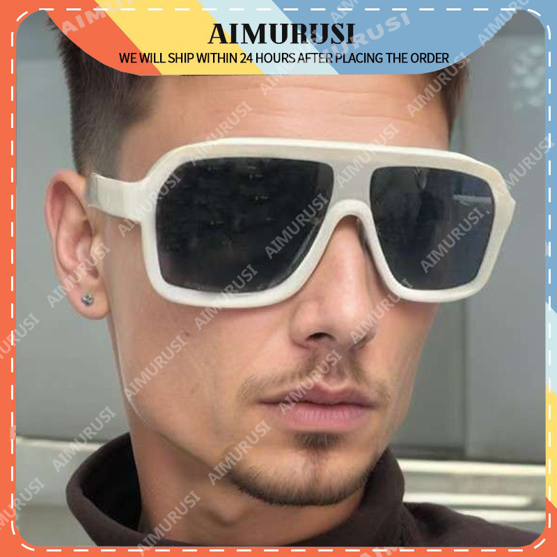 (AIMURUSI) แว่นกันแดดแฟชั่นสําหรับผู้ชายและผู้หญิง Retro Aviator กรอบแว่นตากันแดด