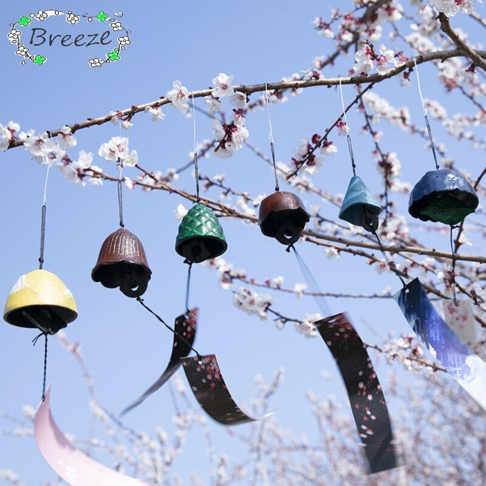 Breeze กระดิ่งลม, เหล็กหล่อโลหะจีนแขวนระฆังลมตีระฆัง, ทนทานสไตล์ญี่ปุ่นวินเทจตกแต่งสวน Windchime กลางแจ้ง