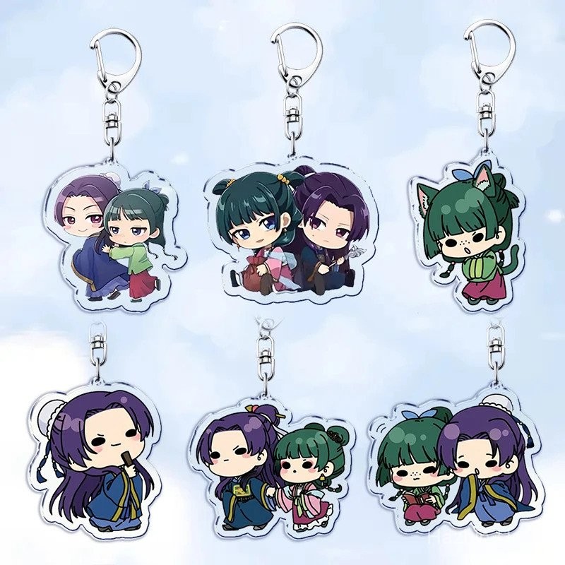 น่ารักอะนิเมะการ์ตูน Maomao พวงกุญแจสําหรับอุปกรณ์เสริมกระเป๋า Jinshi มังงะ Kawaii KeyChain แหวนเครื