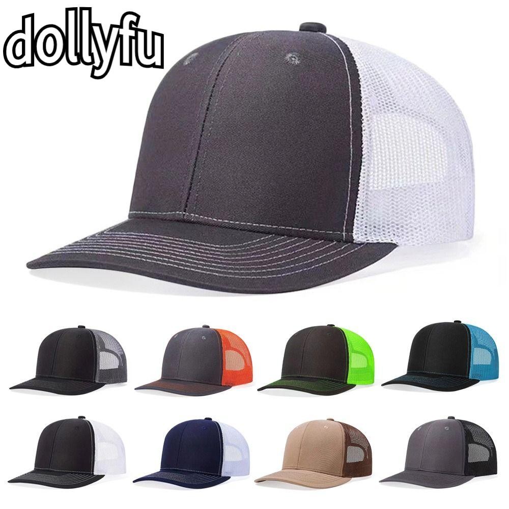 DOLLYFU ฤดูร้อนเบสบอลหมวก, Hip Hop UV Protection Sun หมวก, Casual ตาข่ายปรับ Breathable Trucker หมวกกลางแจ้ง