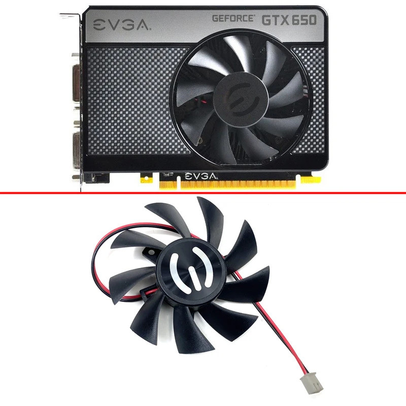 พัดลม GPU ระบายความร้อน 75MM 2PIN T128015SH 12V 0.32AMP Nvidia GTX650 สําหรับ EVGA GTX 650 650Ti GTS