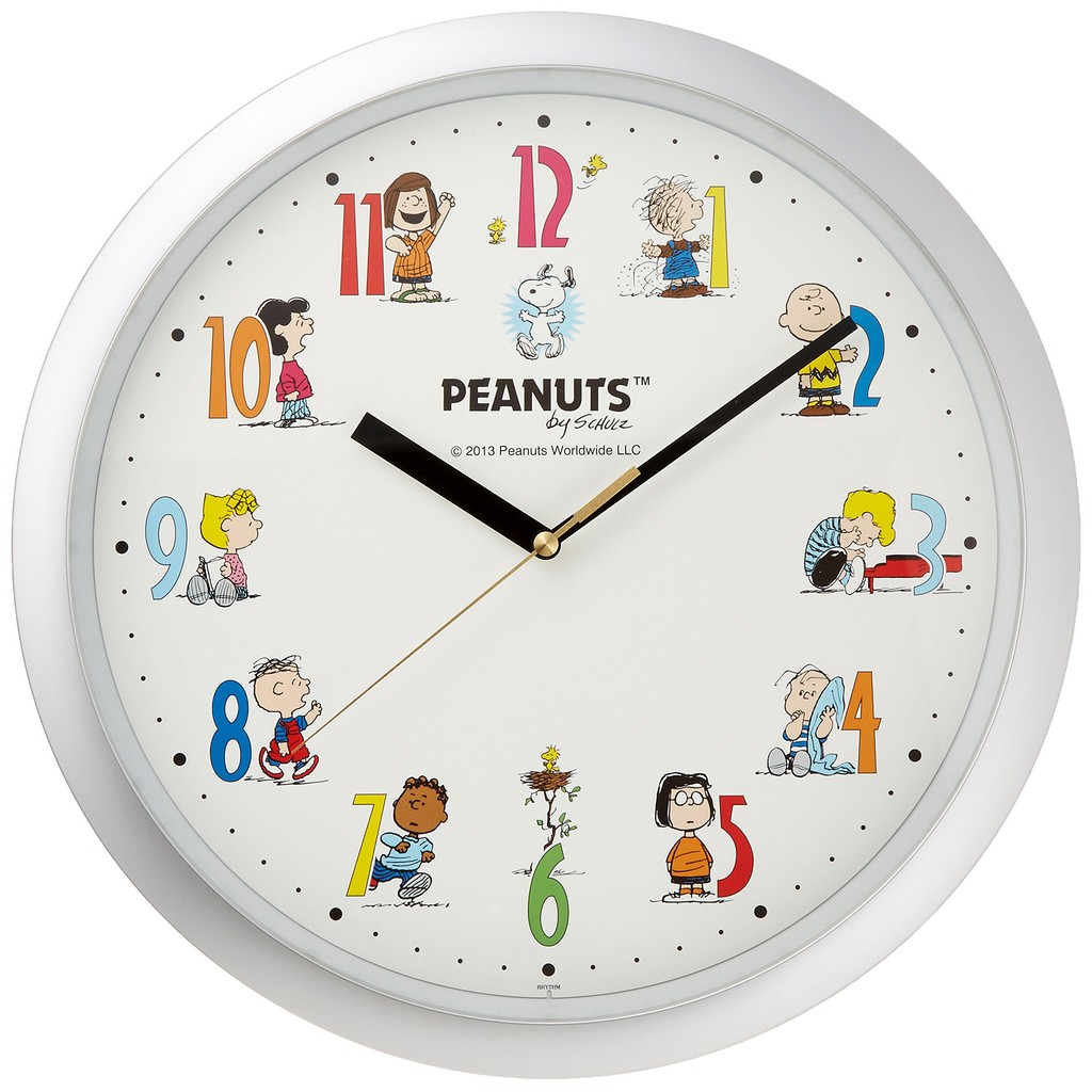 RHYTHM SNOOPY Analog Wall Clock Character Silver