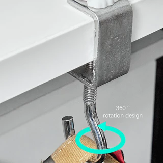 COZII 😍COD😍ตะขอแขวนขอบโต๊ะ อเนกประสงค์ หมุนปรับได้ ตะขอตั้งโต๊ะโลหะ Metal hook