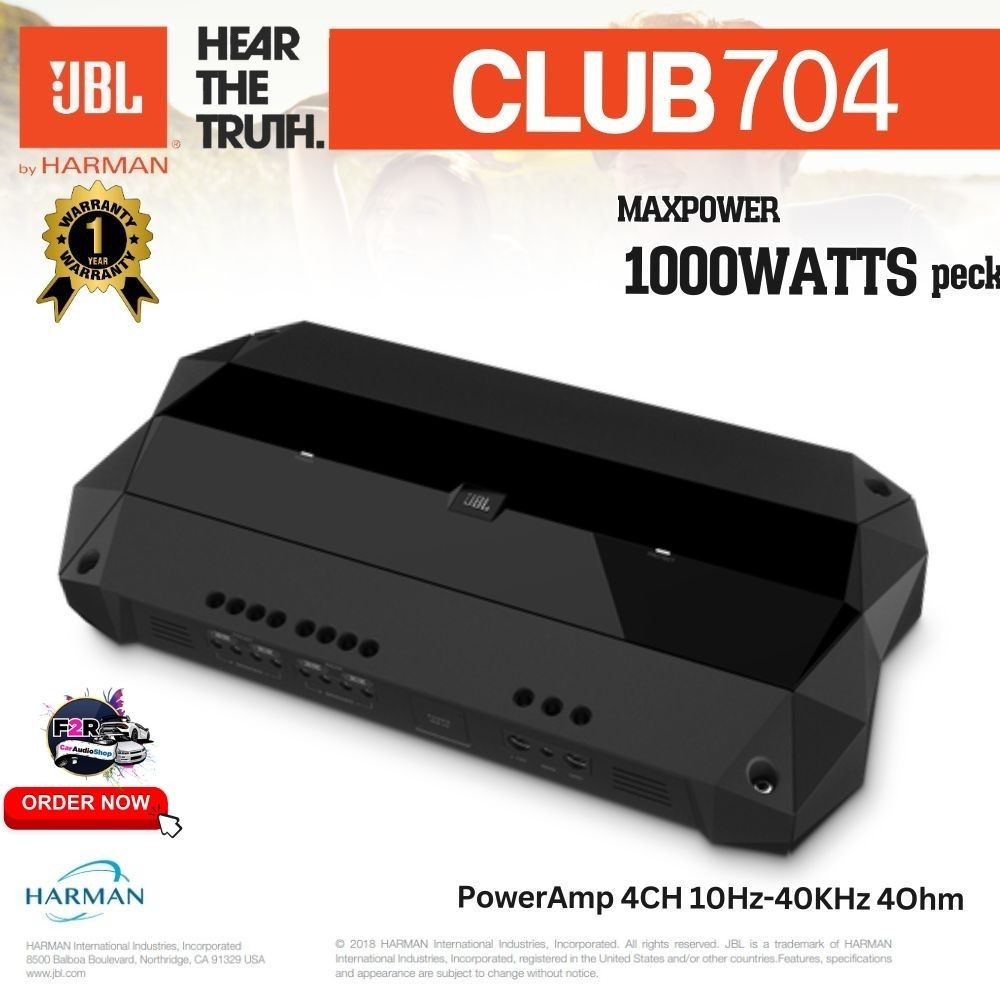 🔥ของแท้🔥JBL CLUB-704 แอมพลิฟายเออร์ 1000วัตต์ เวิลด์คลาส POWER AMP 4CH เพาเวอร์แอมป์รถยนต์ เสียงดี ล