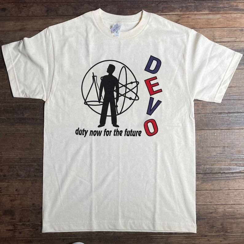 Vtg Devo – Duty Now สําหรับ The Future Tour T-Shir, Devo เสื้อยืด, 90S Devo Band