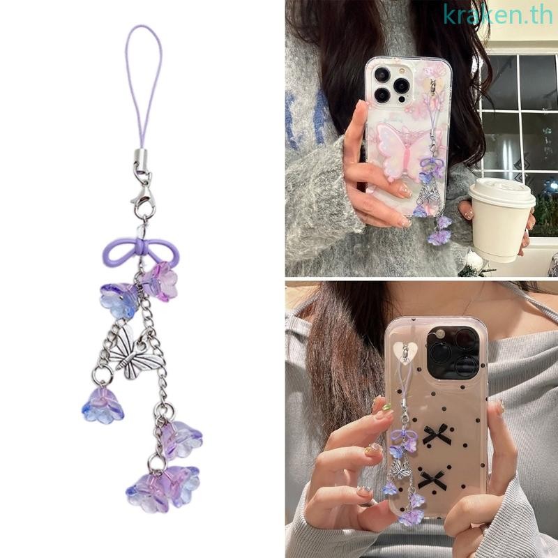 Kra กล้องโทรศัพท์เครื่องประดับดอกไม้โทรศัพท์ Charm น่ารักโทรศัพท์ Chain Lilys of the Valley ดอกไม้โทรศัพท์จี้สําหรับ Key Card โทรศัพท์ – โปรปัง