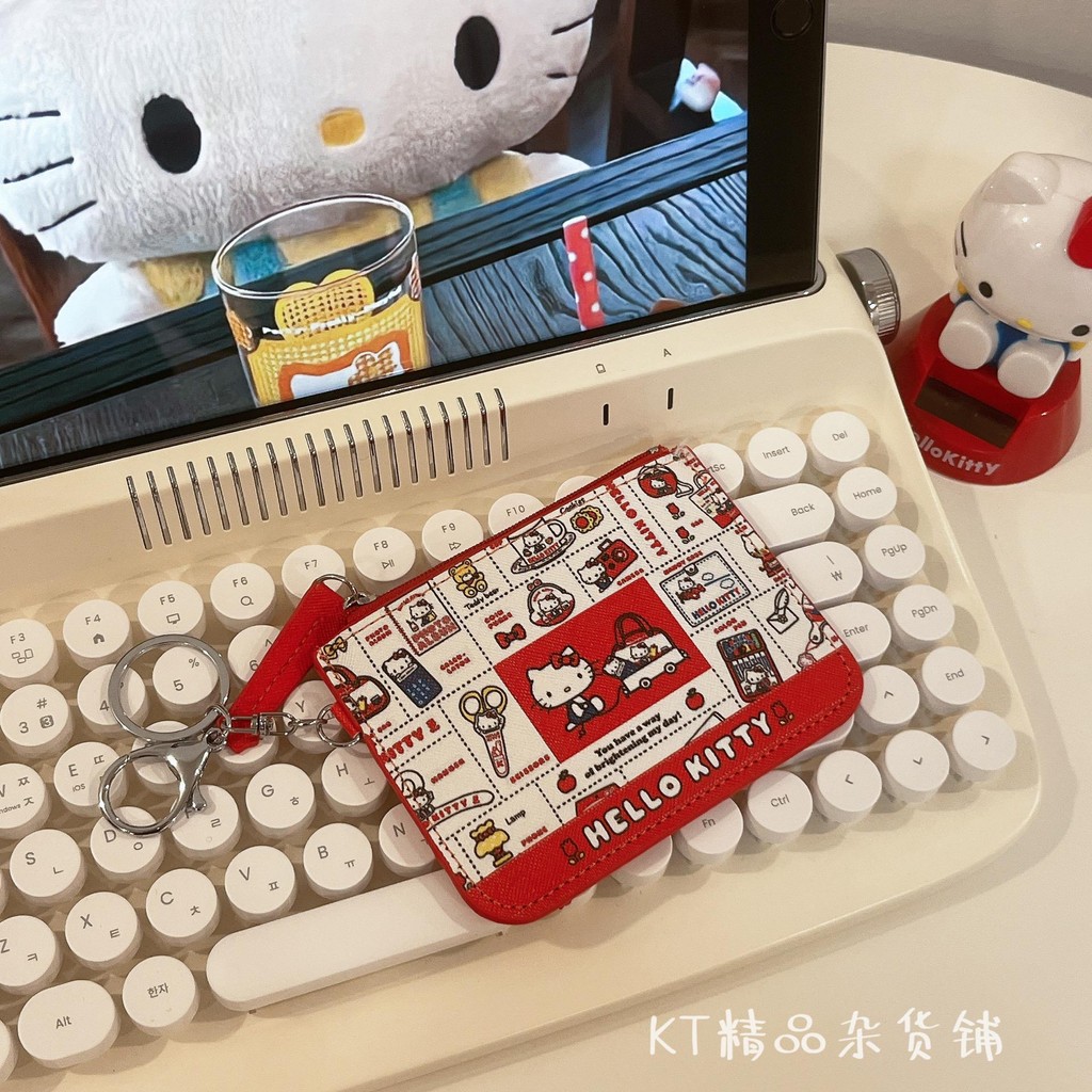 Hello Kitty ผู้ถือบัตรสุภาพสตรี 2024 สไตล์ใหม่ Hello Kitty ผู้ถือบัตรบัตรอาหารเปลี่ยนกระเป๋าเก็บ ID Holder