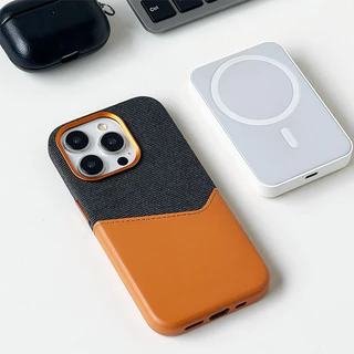 เคสโทรศัพท์แม่เหล็กหนังคุณภาพสูงสำหรับ iPhone 16 Pro Max 15 14 13 12 Pro Max Plus เย็บสีตัดกัน ป้องกันการตกหล่น