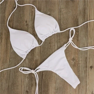 ผู้หญิงบิกินี่ปรับ Lace Up Push Up ชุดว่ายน้ําเซ็กซี่ 2 ชิ้นชุดว่ายน้ําบางชุดว่ายน้ํามินิ