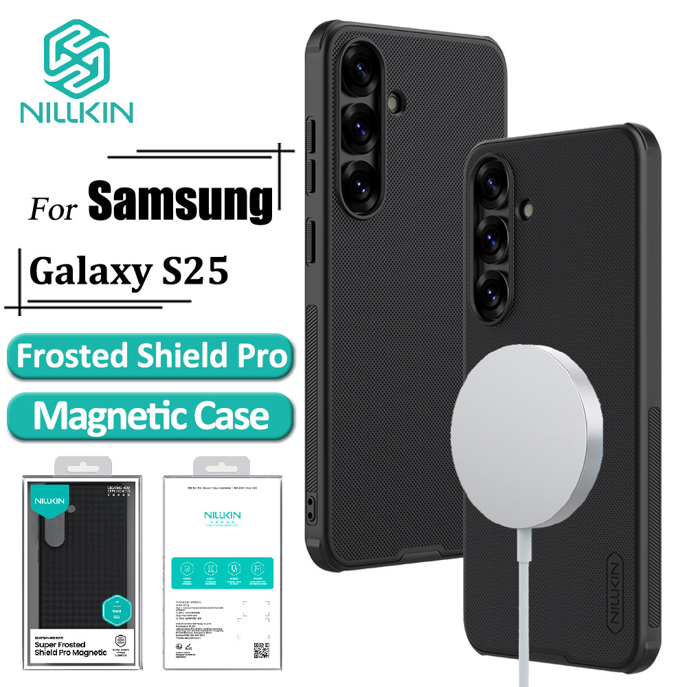 Nillkin Super Frosted Shield Pro เคสแม่เหล็กสําหรับ Samsung Galaxy S25 เคสโทรศัพท์ Ultra Thin Matte TPU + PC ฝาหลัง