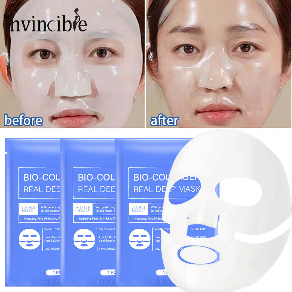 Bio-collagen Face Mask Shrink Pore Deep Hydrating Overnight Mask Anti-Wrinkle Moisturizing Refreshing Brightening Face Skin Care