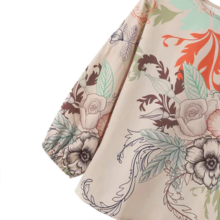 Zanzea เสื้อท็อป แขนทรงโคมไฟ ยืดหยุ่น พิมพ์ลาย กางเกง สไตล์วินเทจ สําหรับผู้หญิง