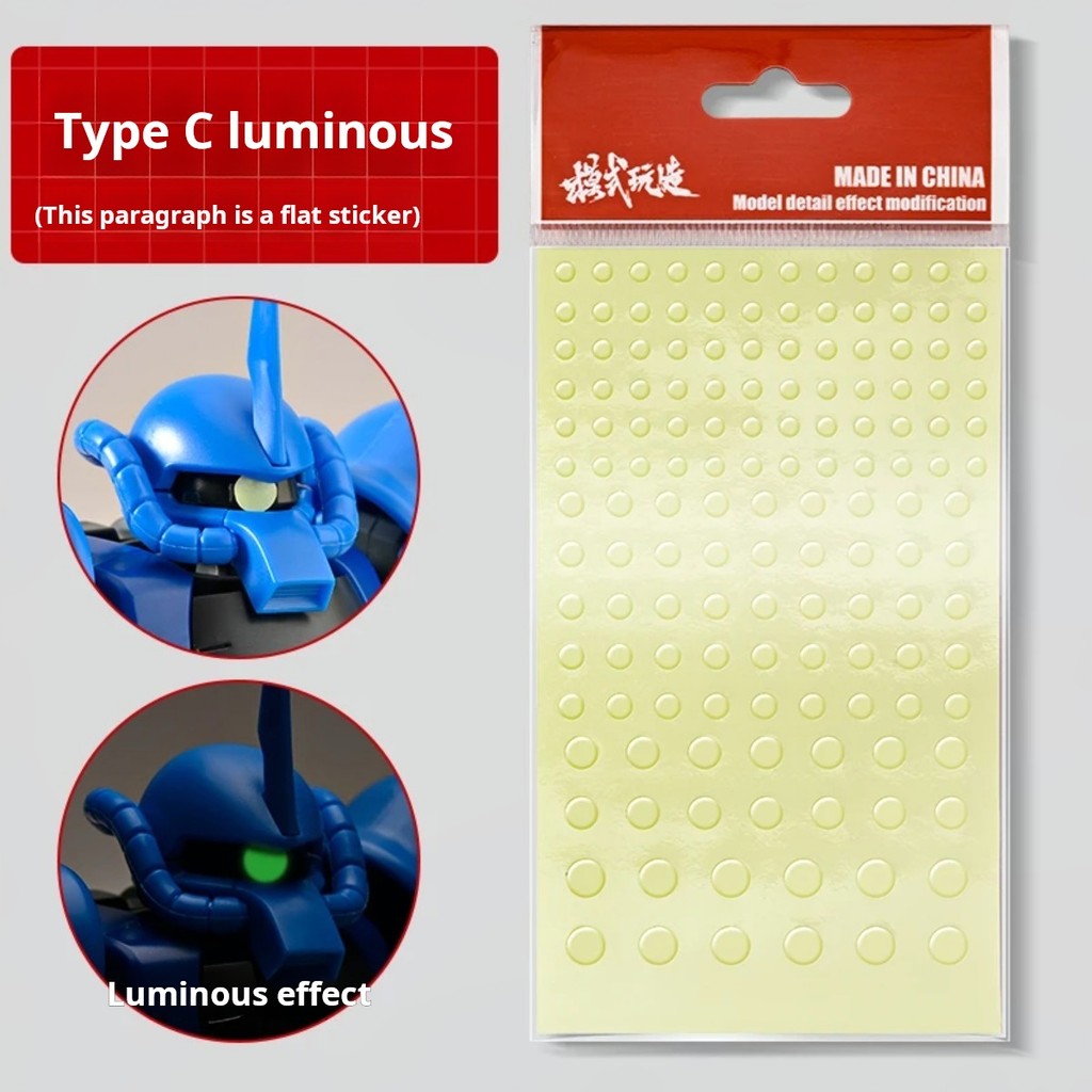 Mo SHI MS-100 โหมด Eye สติกเกอร์ ZAKU One Eye Decal สําหรับ Gundam DIY Building รุ่นรายละเอียดการปรับเปลี่ยน Hobby DIY อุปกรณ์เสริม Flourescent สติกเกอร์