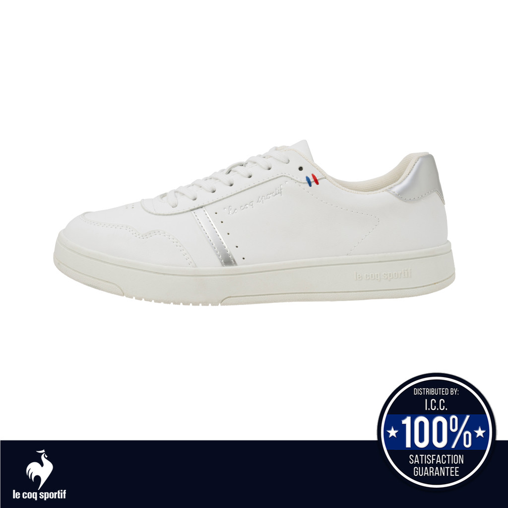 le coq sportif รองเท้าชาย-หญิง รุ่น LCS REIMS สีขาว-เงิน (รองเท้าผ้าใบ, รองเท้าแฟชั่น, แบบผูกเชือก)