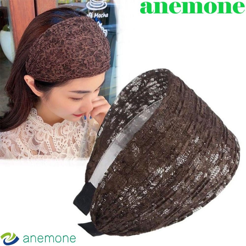 Anemone ที่คาดผมตาข่ายลูกไม้, ดอกไม้ลูกไม้แถบคาดศีรษะกว้าง, ย้อนยุคกว้างด้านข้าง Headwear Headdress Headbands สําหรับผู้หญิงแม่