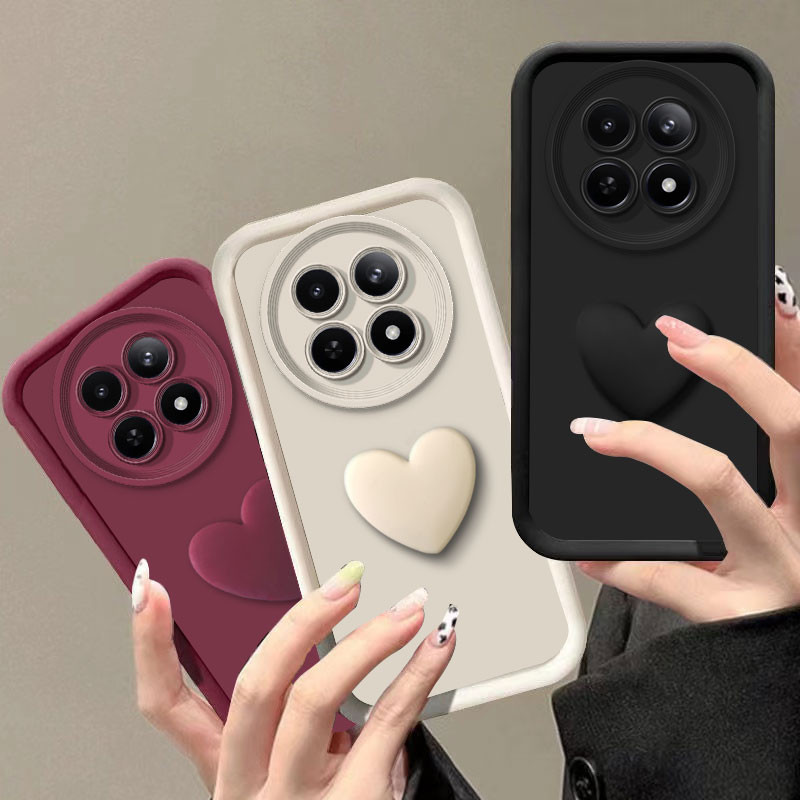 สําหรับrealme 12 13 11 4G 5G 12X 12 Lite 12 13 Plus 5G 8 Pro 10 11X 7iกรณีซิลิโคนอ่อนนุ่ม3D Love Heartเคสโทรศัพท์สําหรับRealme 13 12 Pro Plus 5Gเต็มแพคเกจกันกระแทกฝาครอบป้องกัน