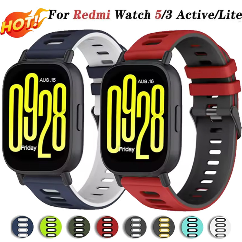 สายซิลิโคนสําหรับเล่นกีฬาสําหรับ Redmi watch 5 Active/Lite สายรัดซิลิโคนอ่อนนุ่มสําหรับ Redmi watch 3 Active/Lite อุปกรณ์เสริมนาฬิกา