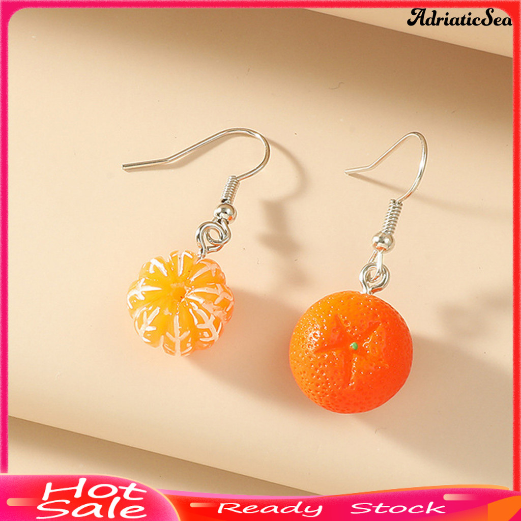 [COD]☃1 คู่ Vivid Charming Bright สี Dangle ต่างหูน่ารักผลไม้สีส้ม Drop Hook ต่างหูเครื่องประดับอุปกรณ์เสริม