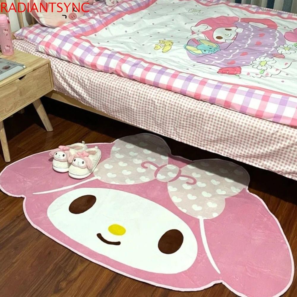 Radiantsync พรมการ์ตูน Melody พรมปูพื้นตุ๊กตาสั้นหนาขึ้นพรมเช็ดเท้าน่ารัก Cinnamoroll พรมนุ่มตกแต่งบ้าน