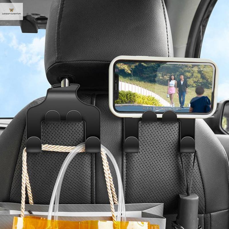Cod Car Seat Headrest Hook Hanger Black Storage Organizer Universal สําหรับกระเป๋าถือกระเป๋า Coat Fit Universal Vehicle Car Holder ใหม่