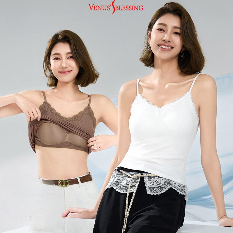 S-3XL plus size เสื้อกล้ามสีทึบอเนกประสงค์พร้อมเบาะหน้าอก 2-in-1 ไร้รอยต่อ