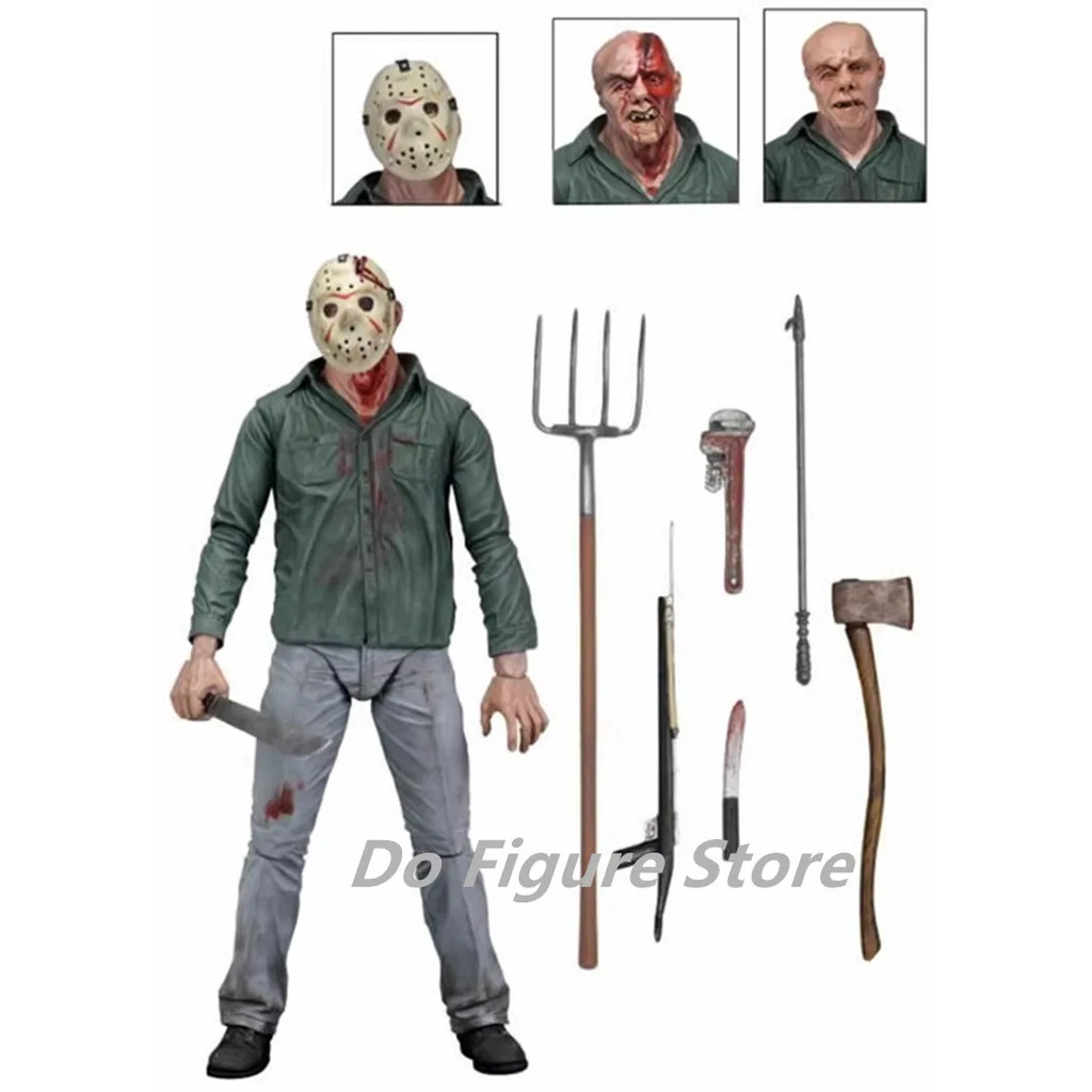 18 ซม. NECA รูป Jason 3D Friday Part 3 Jason PVC Action Figure ของเล่นตุ๊กตา