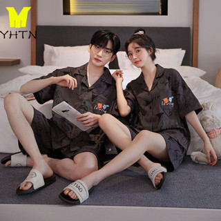 YHTN ชุดนอนคู่ ฤดูร้อน คุณภาพสูง กางเกงขาสั้นแขนสั้น นุ่มและ…