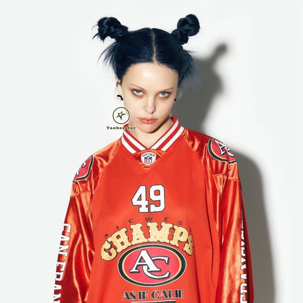 Taoberstar เสื้อยืดแขนยาวทรงหลวม พิมพ์ลายน่ารักสำหรับผู้ชาย