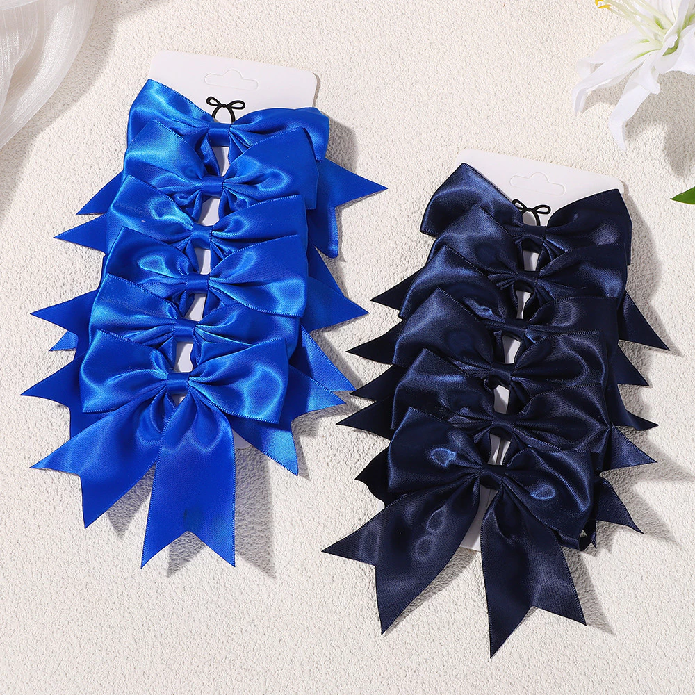 6 ชิ้น นิ้วน่ารักคราบโบว์ใหญ่คลิปผมสําหรับเด็กสาว Handmade Hairpins Barrettes Headwear อุปกรณ์เสริมผมขายส่ง