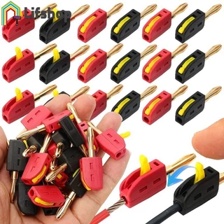 4MM Banana Plug 32A 320V High Current Quick-Connect, PA6 Nylon & Brass Audio Connector สําหรับลําโพง/Amplifier, V0 สารหน่วงไฟ, สีดําและสีแดง