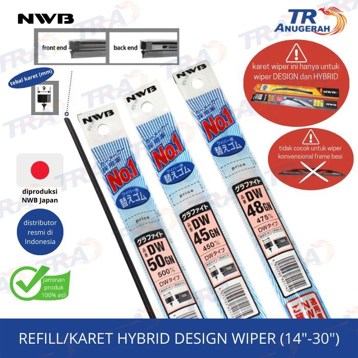 ยางปัดน้ําฝนเติม เด็น เลขที่ 14 16 17 18 19 20 22 24 26 28 30 นิ้ว - DW48GN 19 นิ้ว