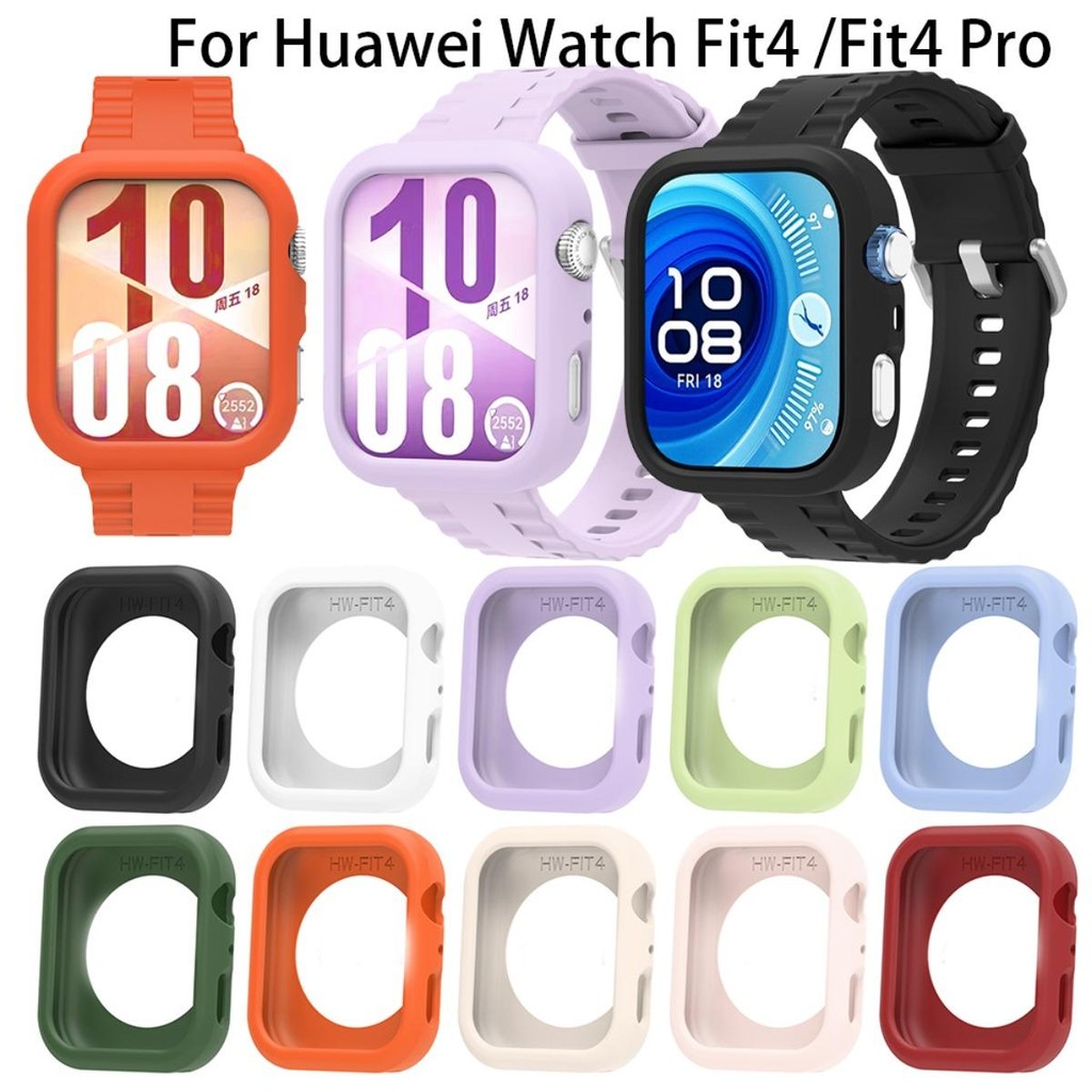 ซิลิโคนป้องกันกรณีฝาครอบสําหรับ Huawei Watch Fit 4 Pro fit4 กรอบอุปกรณ์เสริมกีฬา