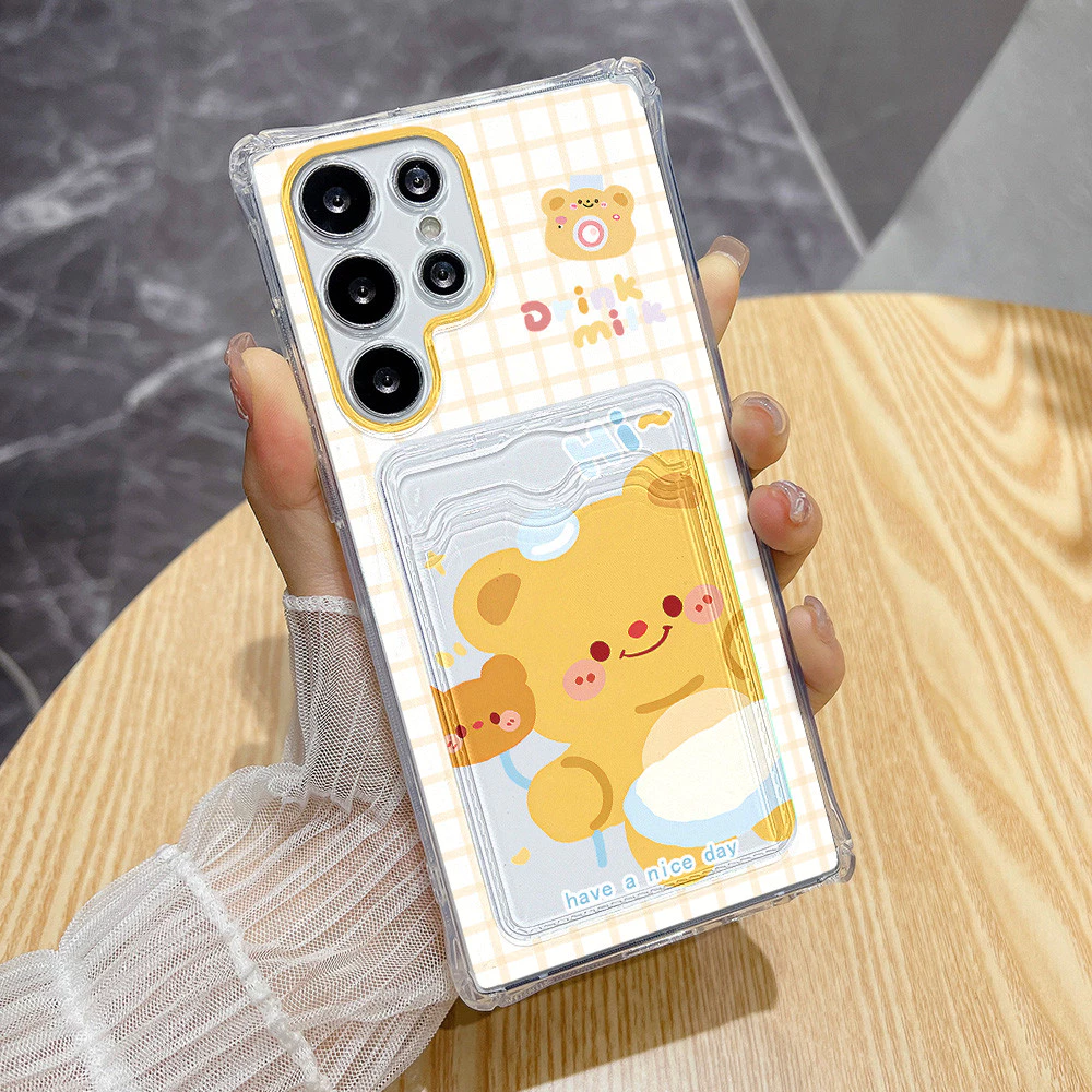 TPU ที่ใส่บัตรเคส For Samsung A57 A37 A56 A17 A07 A16 A55 A36 A26 A05S A06 A35 A25 A22 A73 A54 A34 5G S24 S26 Ultra FE