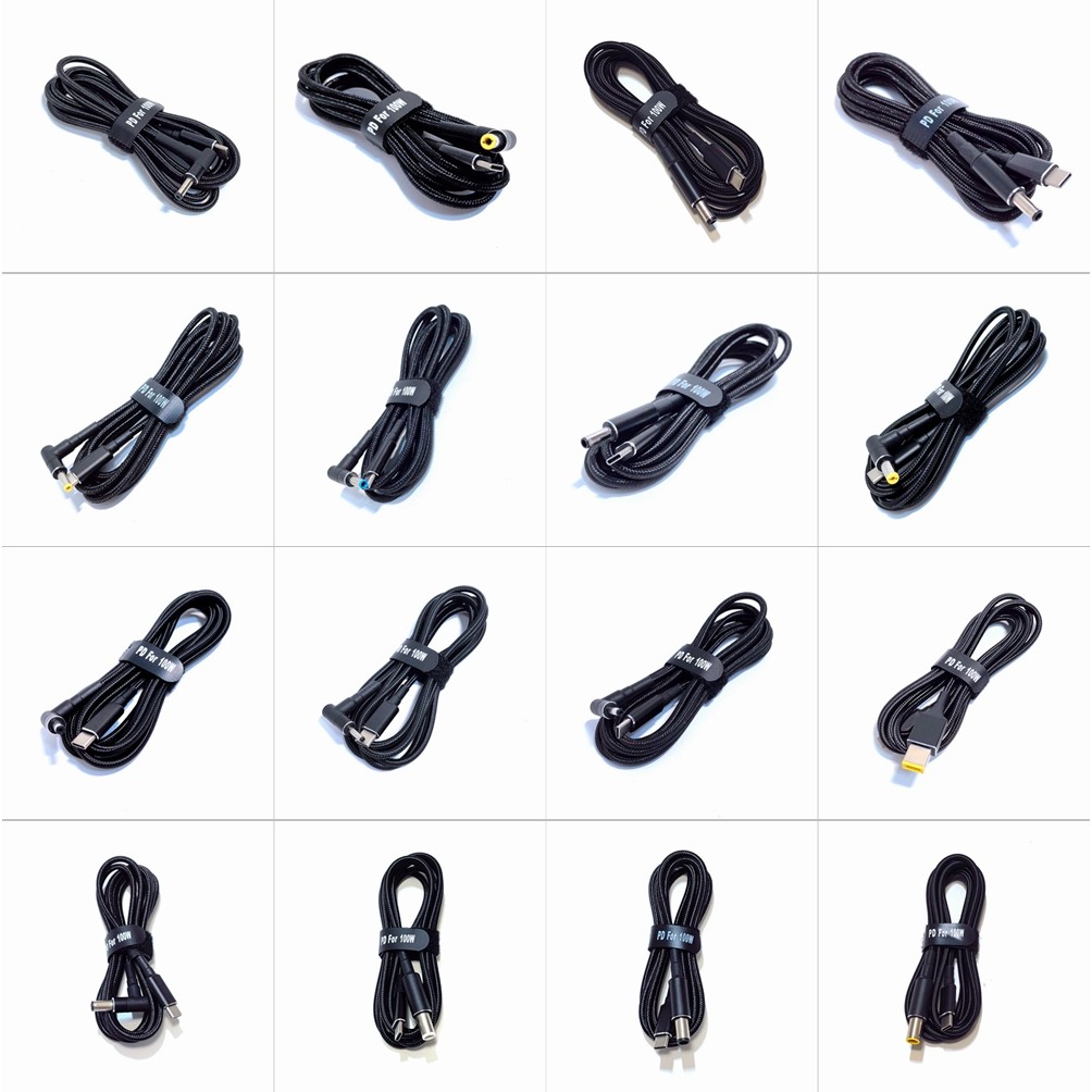 100W USB Type-C PD ถึง 4.5x3.0/7.4x5.0/5.5x2.5/11.0x4.5/4.0x1.7 DC แจ็คอะแดปเตอร์สายชาร์จสําหรับแล็ป