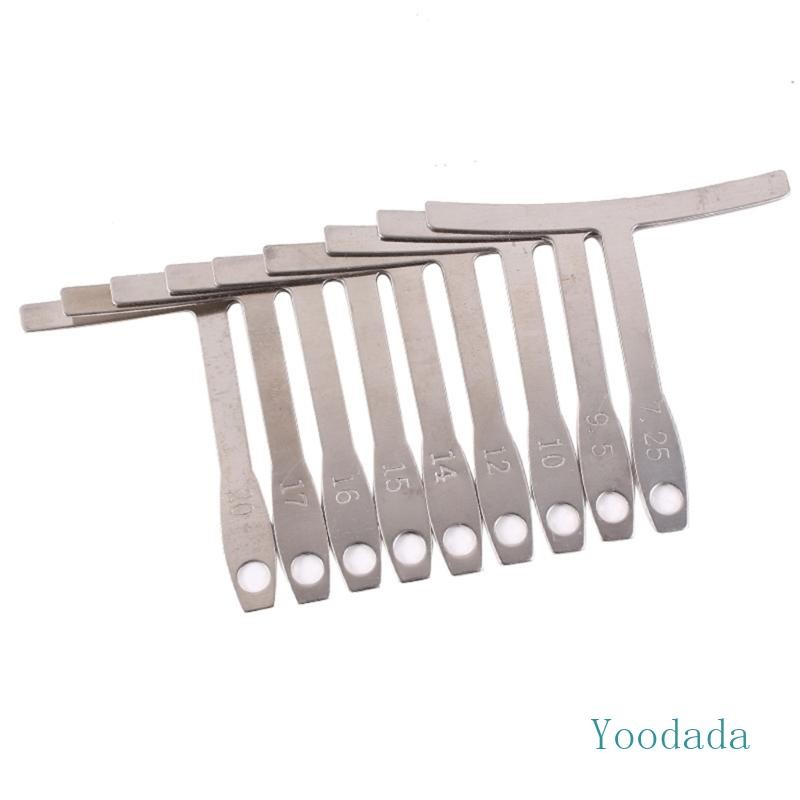 Yoo 9 ชิ้น Understring Radius Gauge Universal Guitar Gauge Luthiers เครื่องมือ T รูปร่างไม้บรรทัด