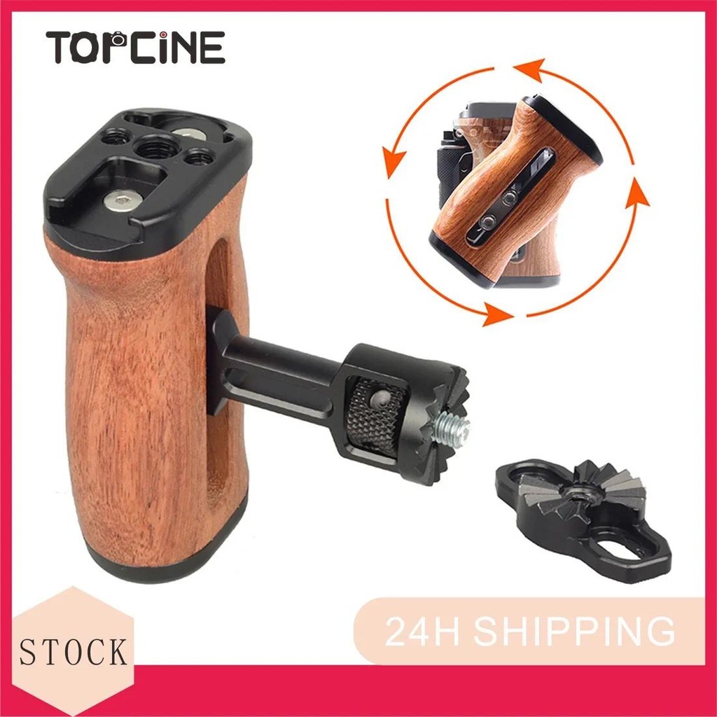 Topcine ไม้ Hangrip ด้านข้าง Universal กล้องกรงไม้ Handle SideGrip สําหรับ DSLR เต็มกรงไมโครโฟนเติมแสง