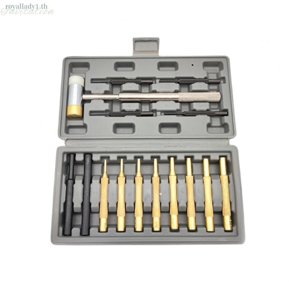 Hobbyist Favorite 15 ชิ้น Roll Pin Punch ชุดเครื่องมือพร้อมค้อนแบบถอดได้