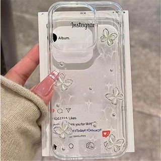 3Dผีเสื้อGlitterสําหรับiPhone 17 Pro Max17 Air16 14 15 Plus 13 12 11 Pro Max X XR XS Max 7 8 Plus X Xs 2020 กันกระแทกเงาGlitterกรณี
