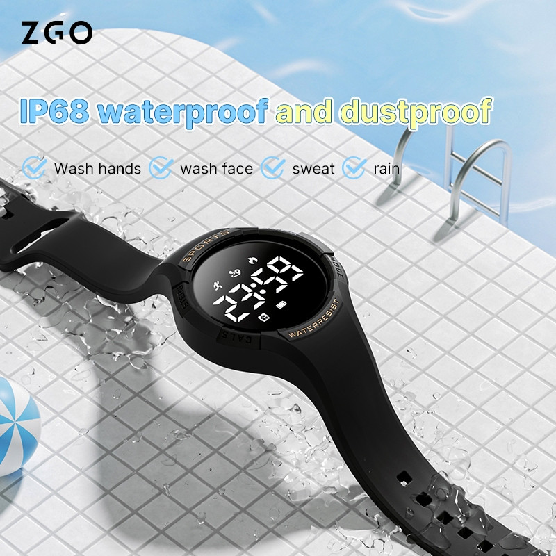 Zgo Kids นาฬิกาสําหรับเด็กผู้ชาย นาฬิกาปลุกแบบสั่นเงียบ กีฬานาฬิกาดิจิตอลอิเล็กทรอนิกส์ ของขวัญ 680