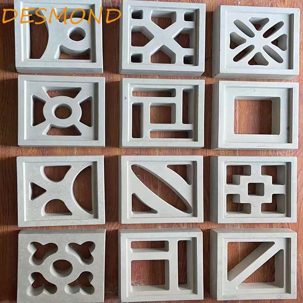 Desmond แม่พิมพ์อิฐกลวง,พลาสติก 3D แกะสลักซีเมนต์อิฐโบราณแม่พิมพ์,อาคารสวน Furnish 20*20*6 ซม.สแควร์ Anti-Slip Wall อิฐ Mould Garden Wall