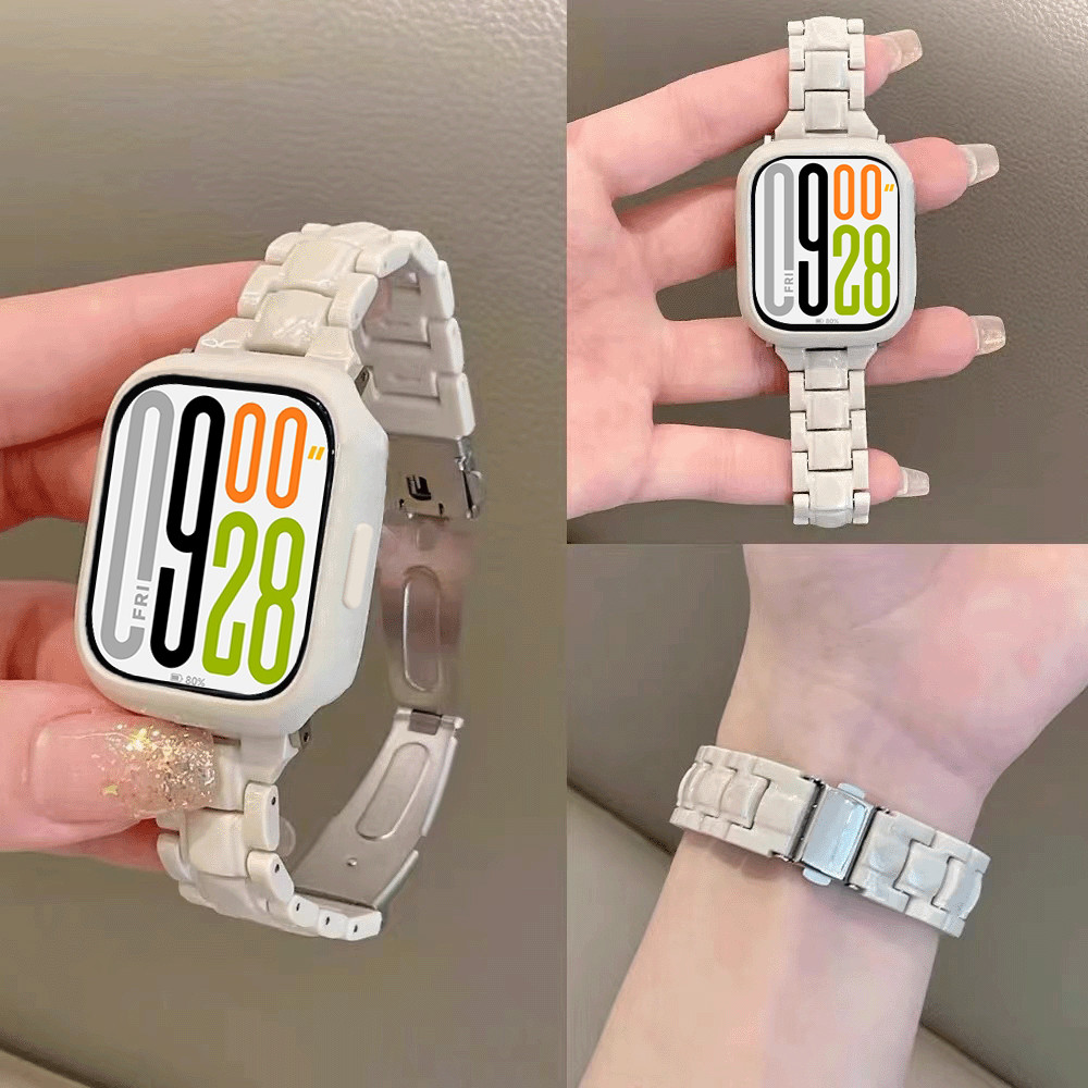 เคสน่ารัก + สายเรซินบางสําหรับ เสี่ยวหมี่ เรดมี่ ดู 5 สร้อยข้อมือสาย เรดมี่ ดู 4 เปลี่ยนสายนาฬิกา