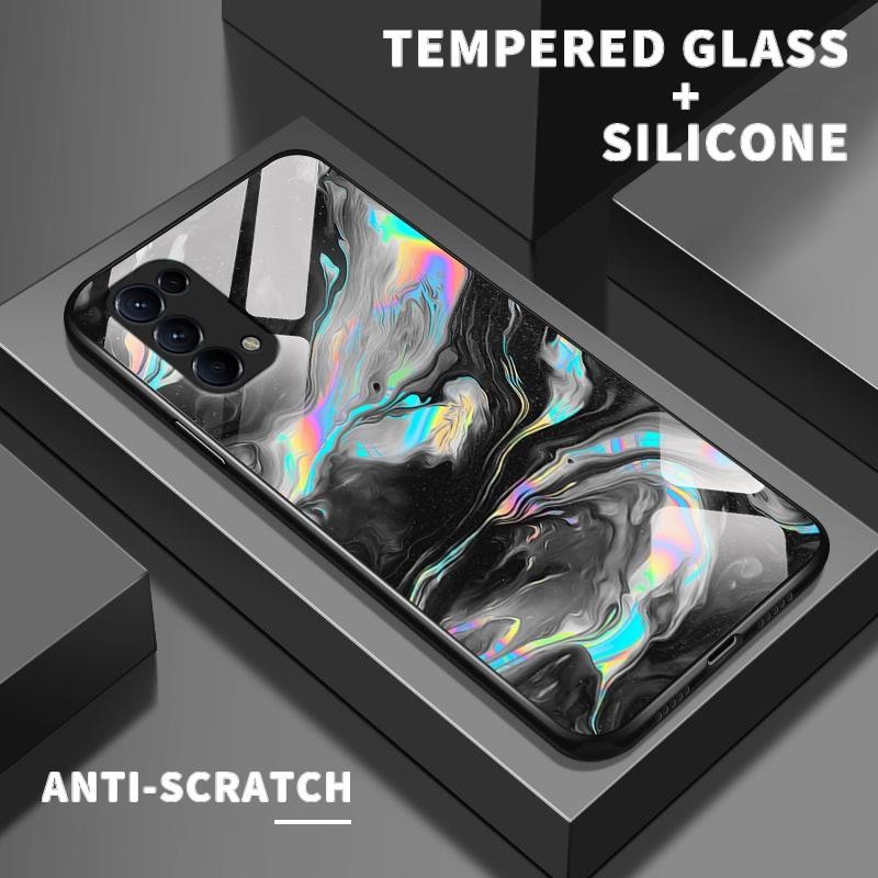 เหมาะสำหรับ OPPO Reno5 4G 5G Reno4 F Lite Reno2 Z Reno3 กรณีโทรศัพท์ใหม่เคส Funny Color