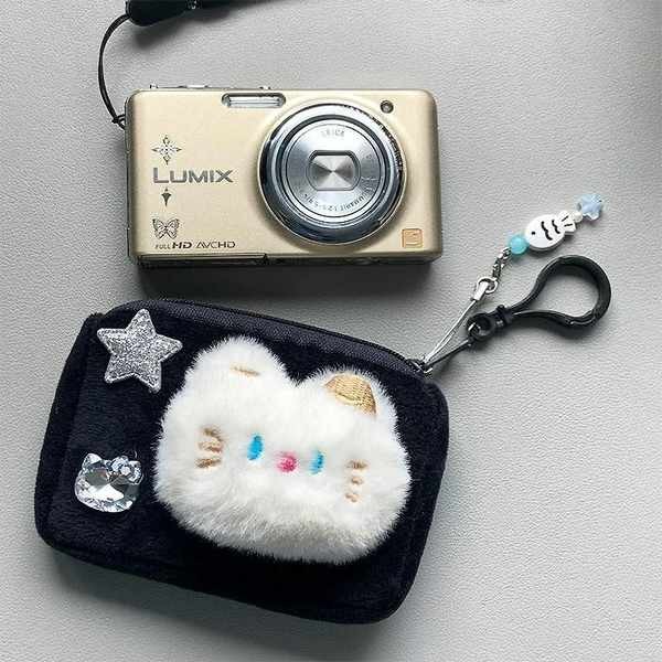 Ccd กระเป๋าเก็บของ Crossbody Shock-proof Star kitty Cat Canon กระเป๋ากล้องการ์ตูนน่ารักกระเป๋าใส่เหรียญหูฟังกระเป๋า