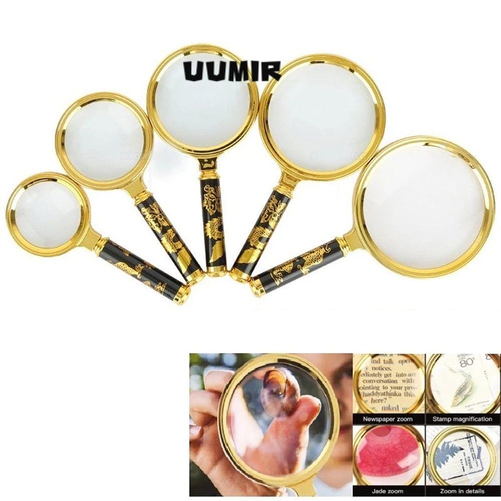Uumir แว่นขยายเครื่องประดับอ่านหนังสือ 60/70/800/90/100 มม. เลนส์แว่นขยาย HD แบบพกพา