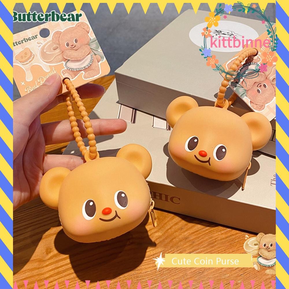 ชุด823หมีเนยกระเป๋าใส่เหรียญ,หมีเนยพวงกุญแจการ์ตูนหมีพวงกุญแจจี้,ของขวัญสร้างสรรค์แบบพกพาน่ารักถุงเก็บ