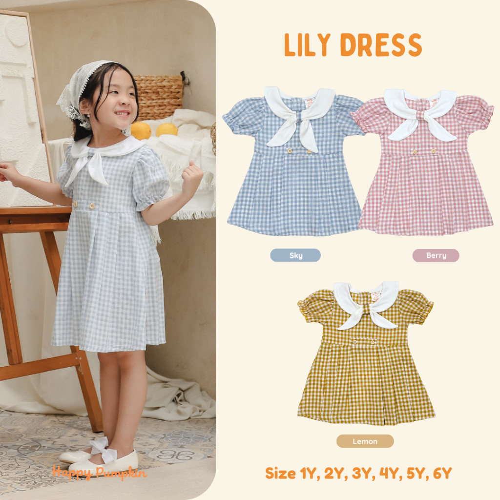Happy Pumpkin - Lily Dress - Picnic Playdate - เดรสเด็กผู้หญิง อายุ 1Y - 6Y