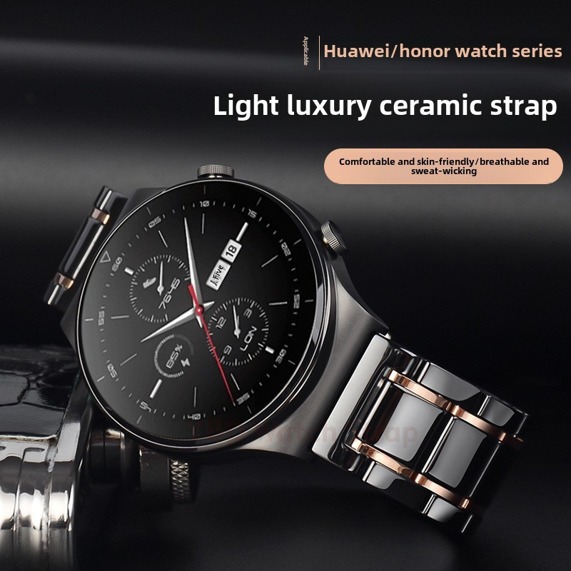 Smartwatch bands-20mm & 22mm Ceramic STRAPS in 5-ROW/3-ROW/1-ROW styles for Huawei GT5, Samsung, Xia